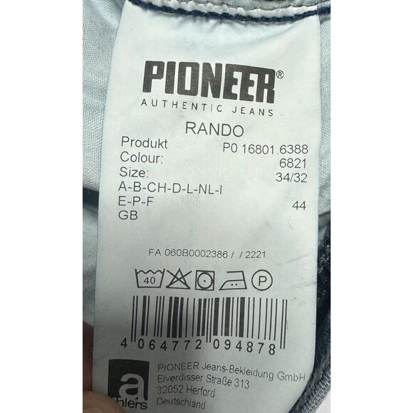 Pioneer Men's Rando Stretch Straight Leg Blue Denim Jeans - Size 34x32 - Picture 7 of 7